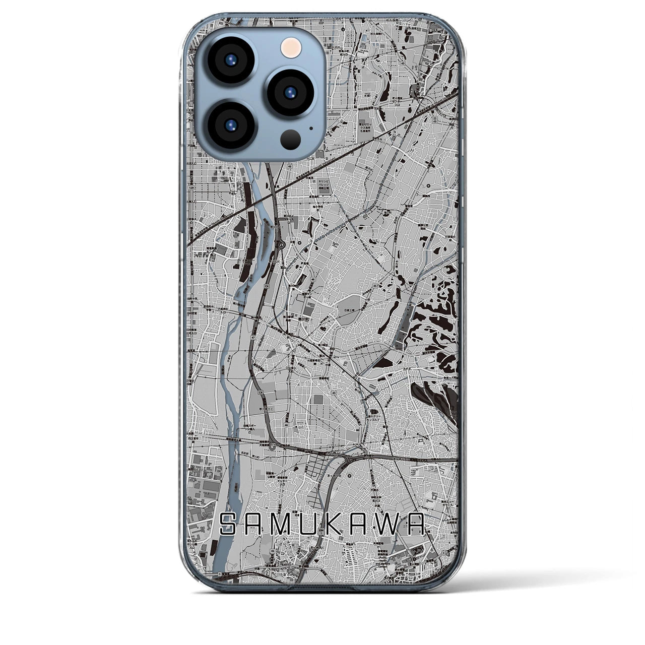 【寒川(神奈川県)】地図柄iPhoneケース(クリアタイプ)