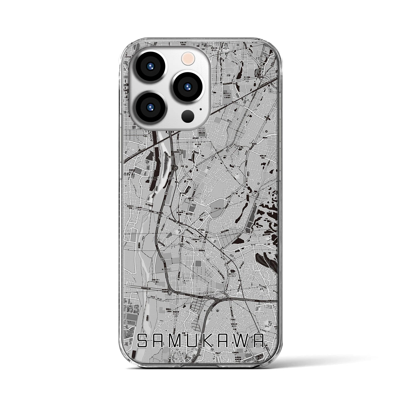 【寒川(神奈川県)】地図柄iPhoneケース(クリアタイプ)