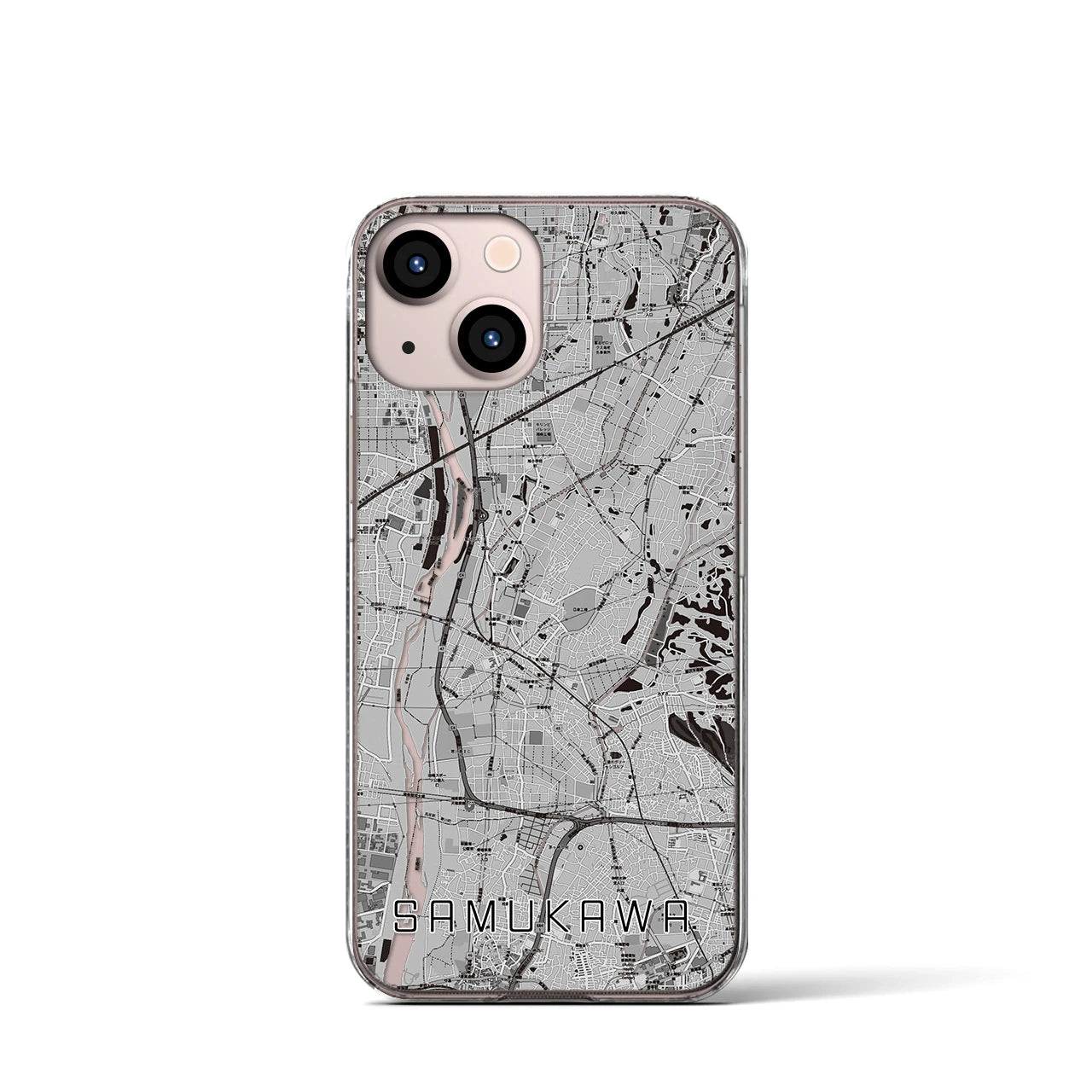 【寒川(神奈川県)】地図柄iPhoneケース(クリアタイプ)