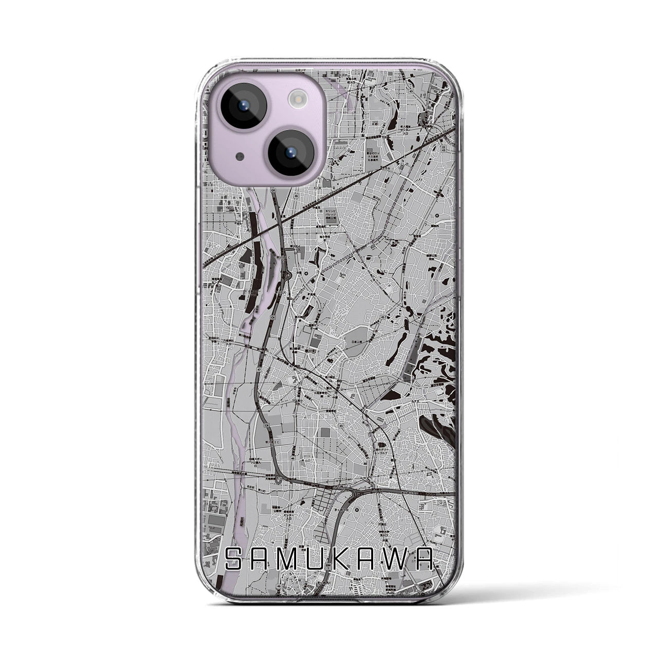 【寒川(神奈川県)】地図柄iPhoneケース(クリアタイプ)