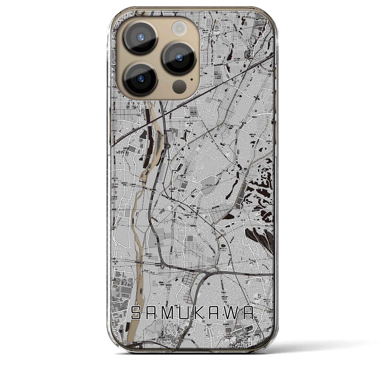 【寒川(神奈川県)】地図柄iPhoneケース(クリアタイプ)