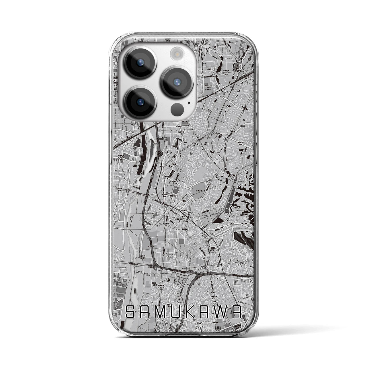 【寒川(神奈川県)】地図柄iPhoneケース(クリアタイプ)