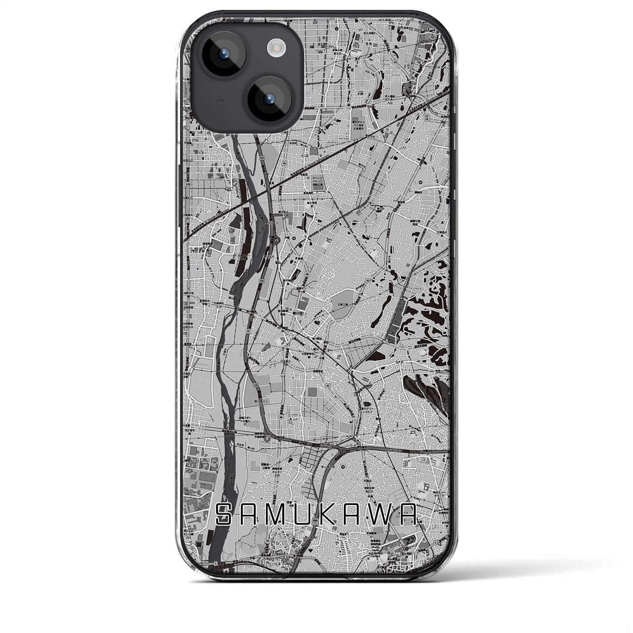 【寒川(神奈川県)】地図柄iPhoneケース(クリアタイプ)