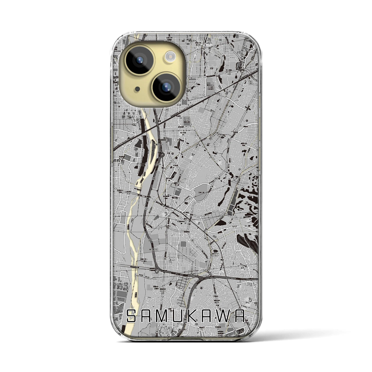 【寒川(神奈川県)】地図柄iPhoneケース(クリアタイプ)