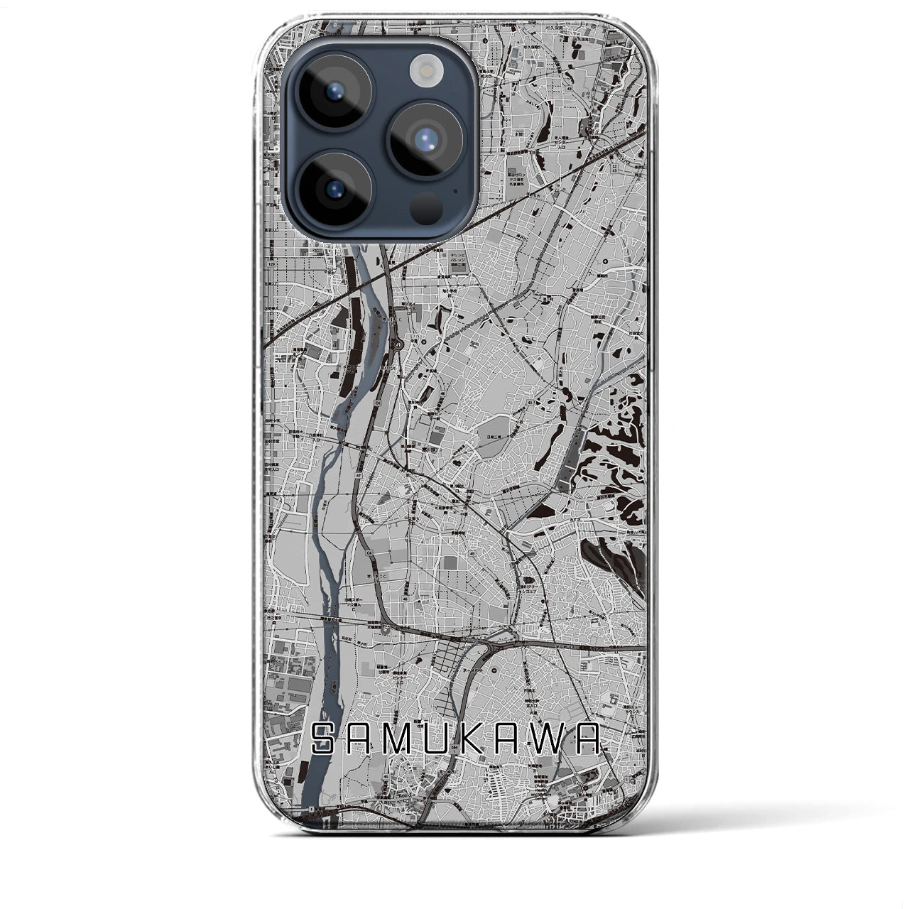 【寒川(神奈川県)】地図柄iPhoneケース(クリアタイプ)