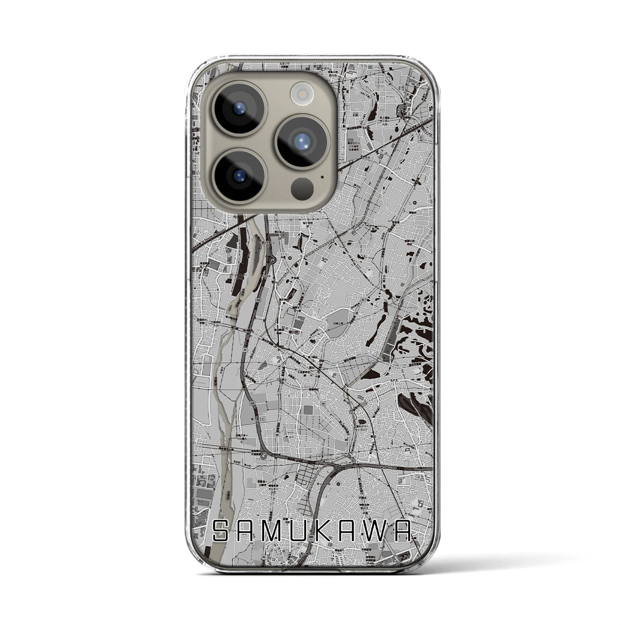 【寒川(神奈川県)】地図柄iPhoneケース(クリアタイプ)