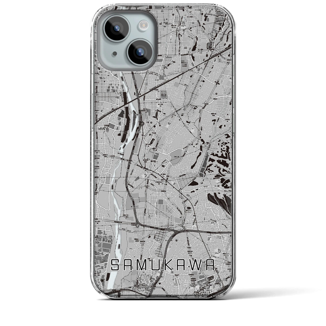 【寒川(神奈川県)】地図柄iPhoneケース(クリアタイプ)