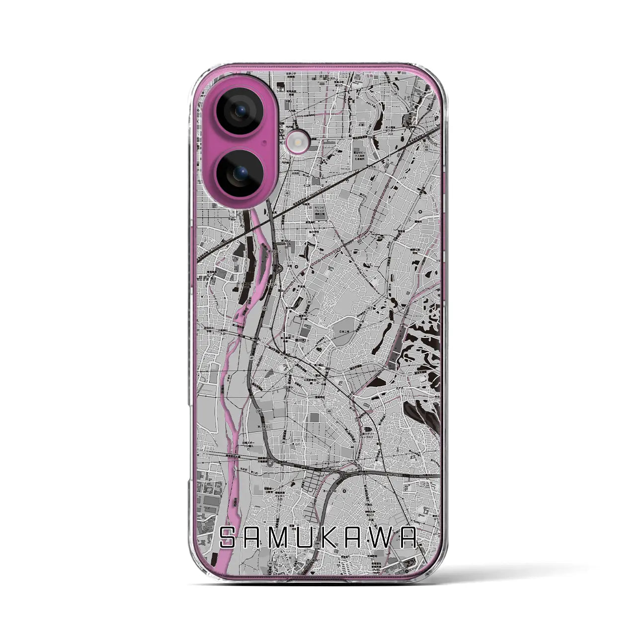 【寒川(神奈川県)】地図柄iPhoneケース(クリアタイプ)