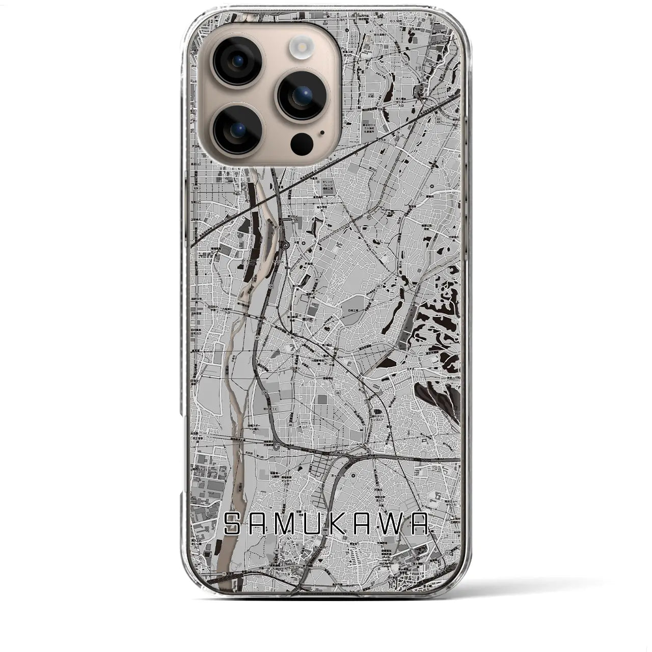 【寒川(神奈川県)】地図柄iPhoneケース(クリアタイプ)