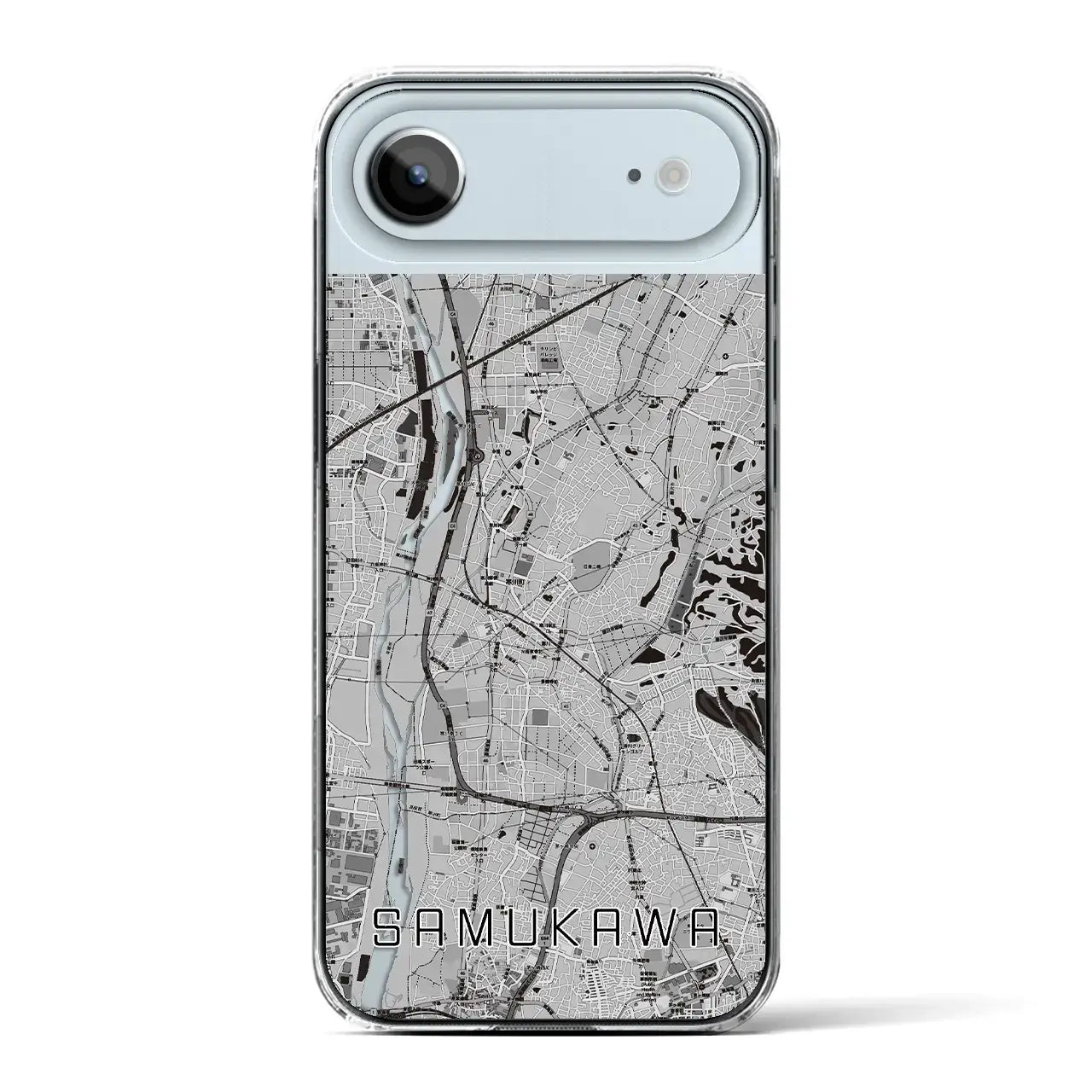 【寒川(神奈川県)】地図柄iPhoneケース(クリアタイプ)モノトーン・iPhone 17 Pro Max 用