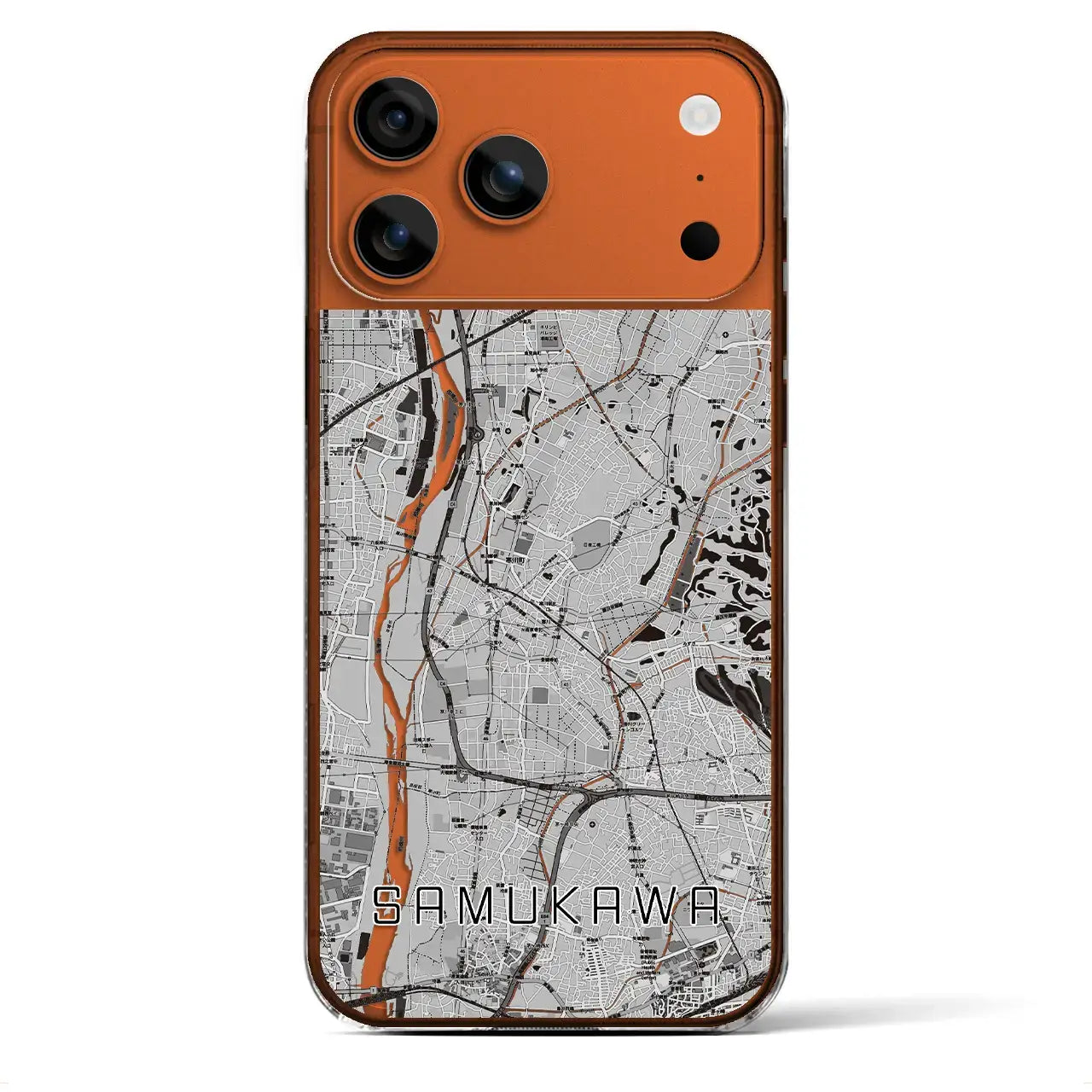 【寒川(神奈川県)】地図柄iPhoneケース(クリアタイプ)