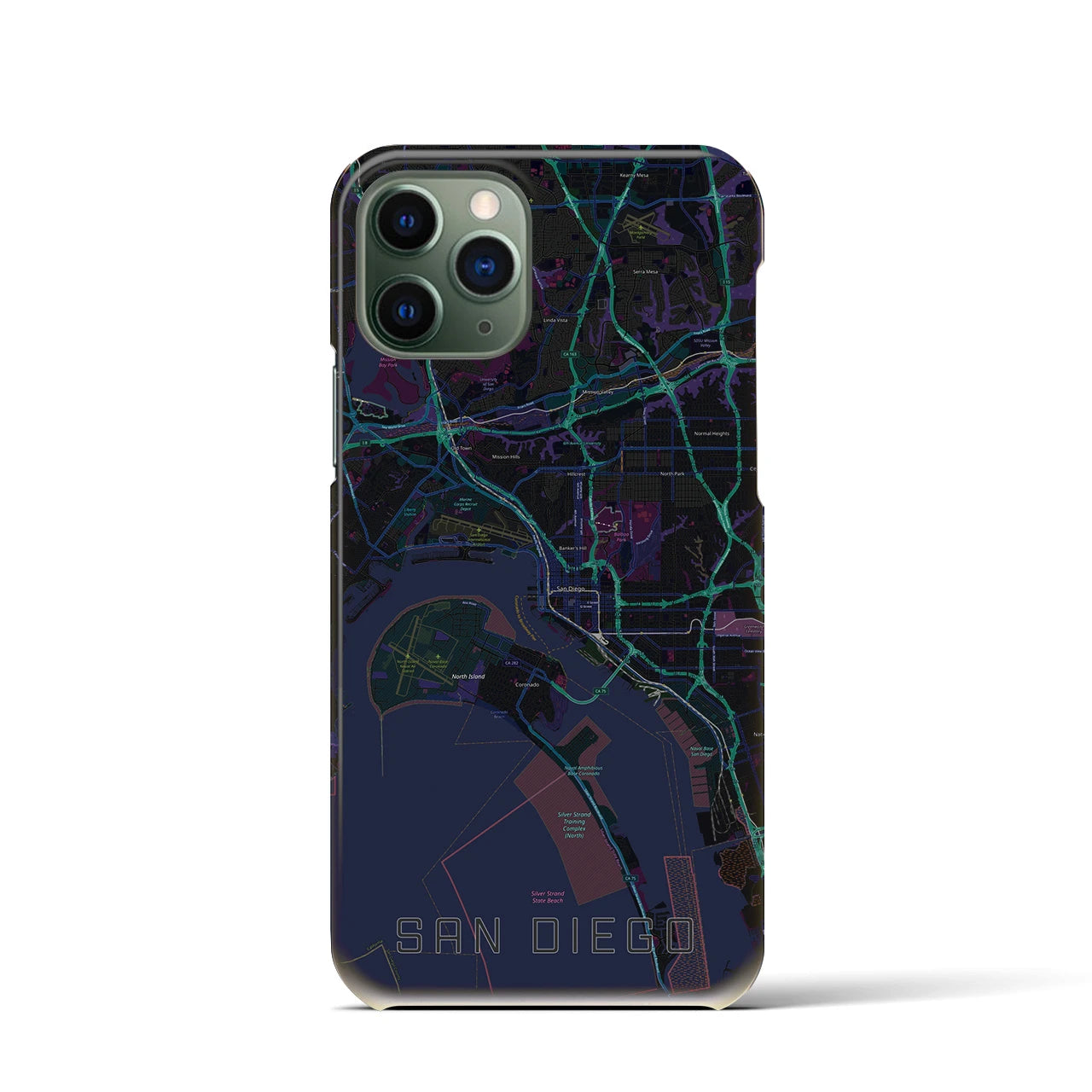 【サンディエゴ(アメリカ)】地図柄iPhoneケース(バックカバータイプ)