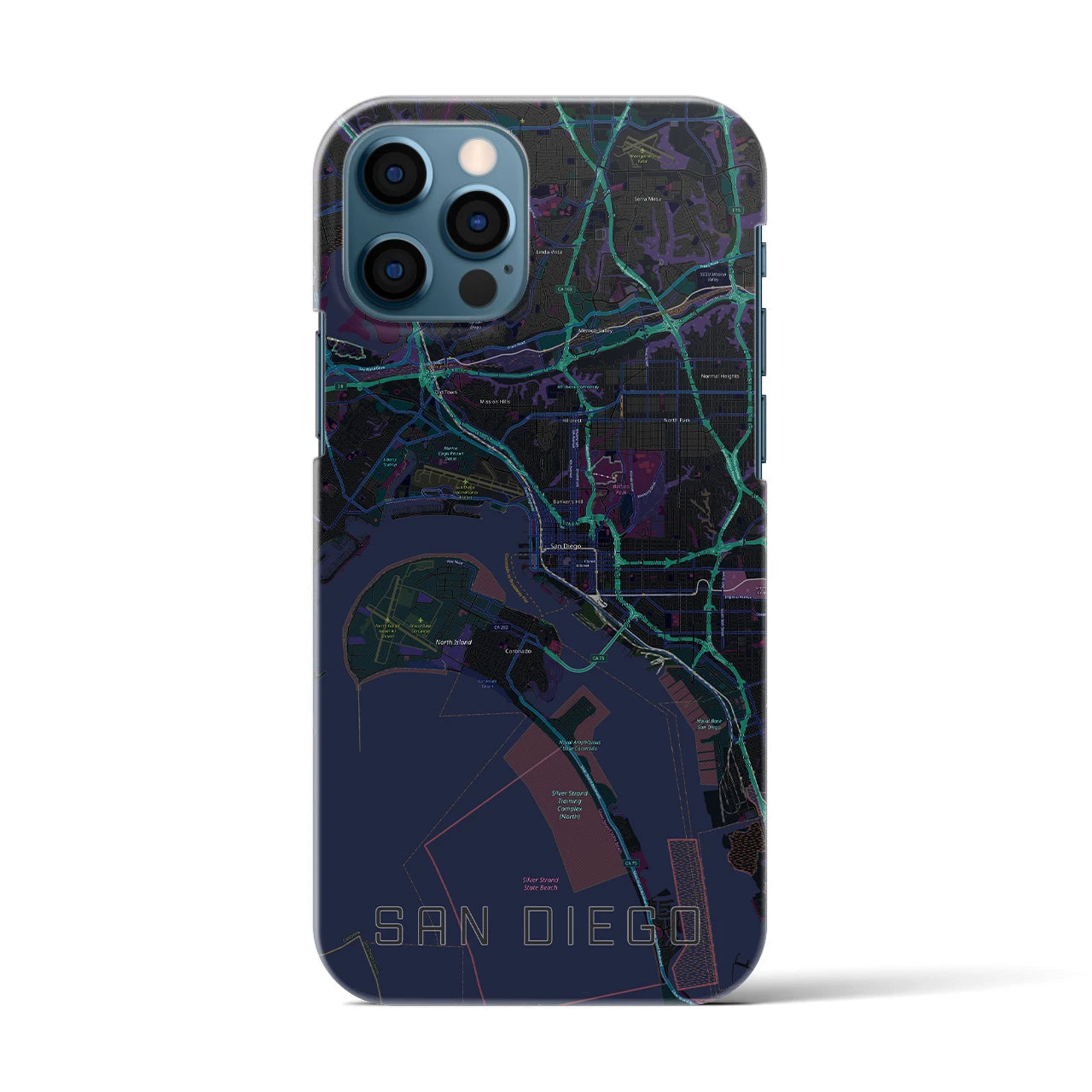 【サンディエゴ(アメリカ)】地図柄iPhoneケース(バックカバータイプ)