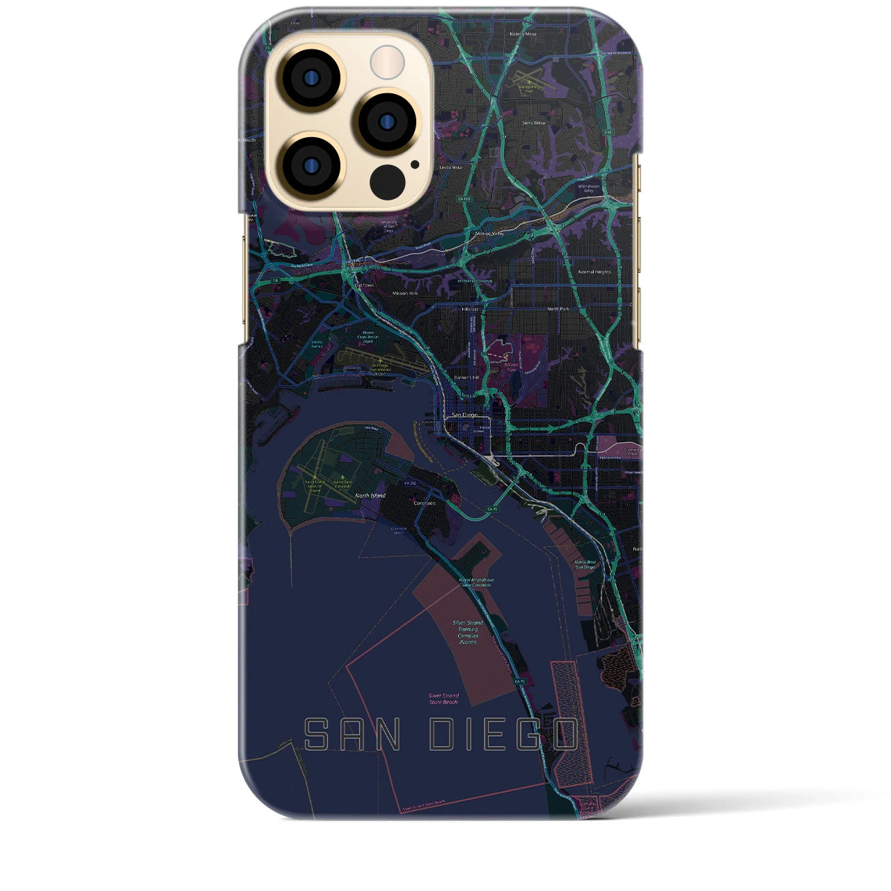 【サンディエゴ(アメリカ)】地図柄iPhoneケース(バックカバータイプ)