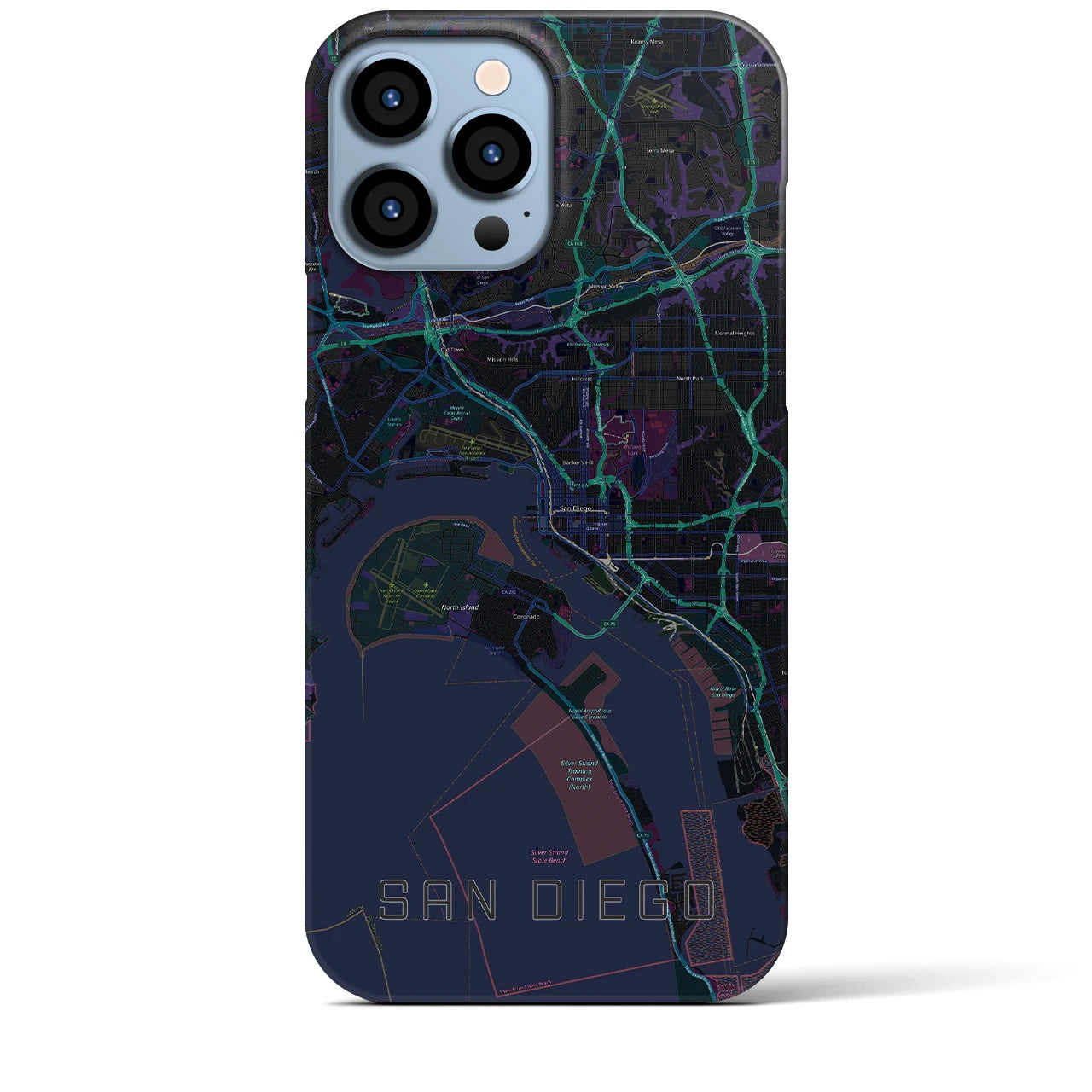 【サンディエゴ(アメリカ)】地図柄iPhoneケース(バックカバータイプ)