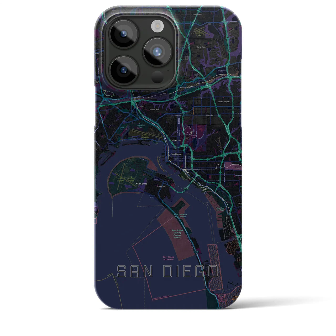 【サンディエゴ(アメリカ)】地図柄iPhoneケース(バックカバータイプ)