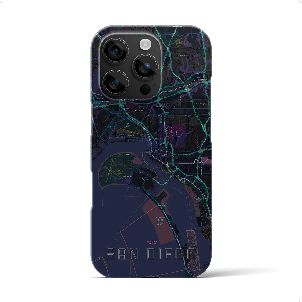 【サンディエゴ(アメリカ)】地図柄iPhoneケース(バックカバータイプ)