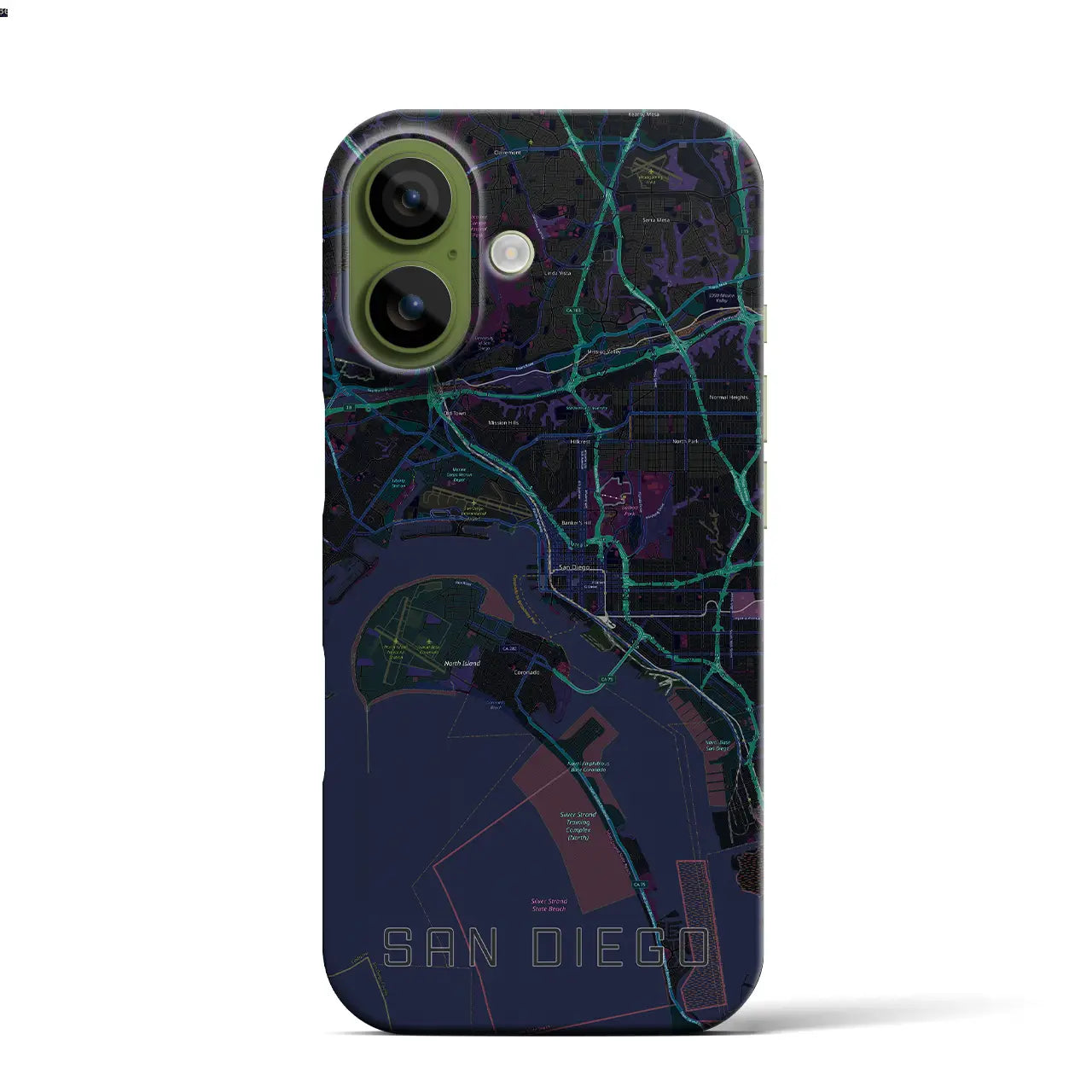 【サンディエゴ(アメリカ)】地図柄iPhoneケース(バックカバータイプ)