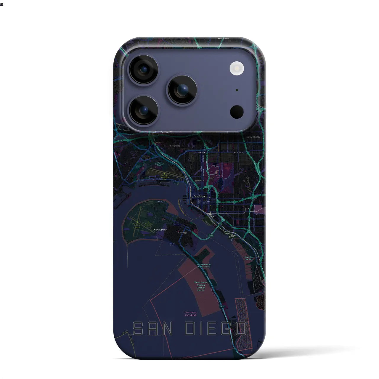 【サンディエゴ(アメリカ)】地図柄iPhoneケース(バックカバータイプ)