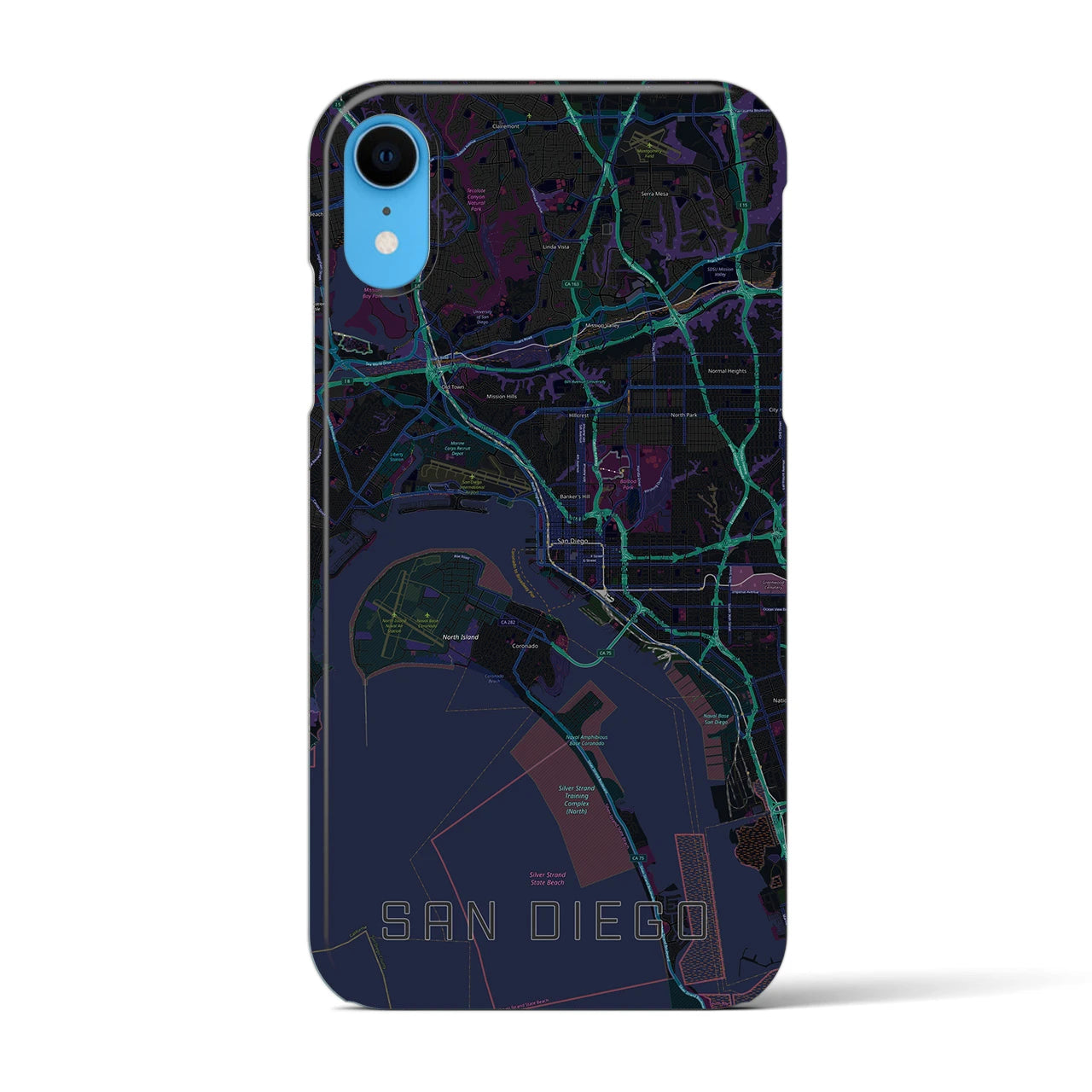 【サンディエゴ(アメリカ)】地図柄iPhoneケース(バックカバータイプ)