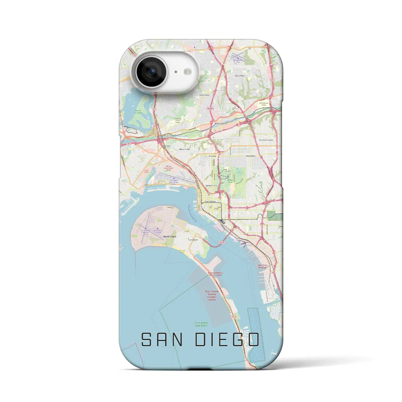【サンディエゴ(アメリカ)】地図柄iPhoneケース(バックカバータイプ)