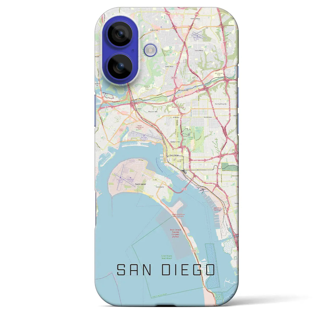 【サンディエゴ(アメリカ)】地図柄iPhoneケース(バックカバータイプ)ナチュラル・iPhone 16 Pro Max 用