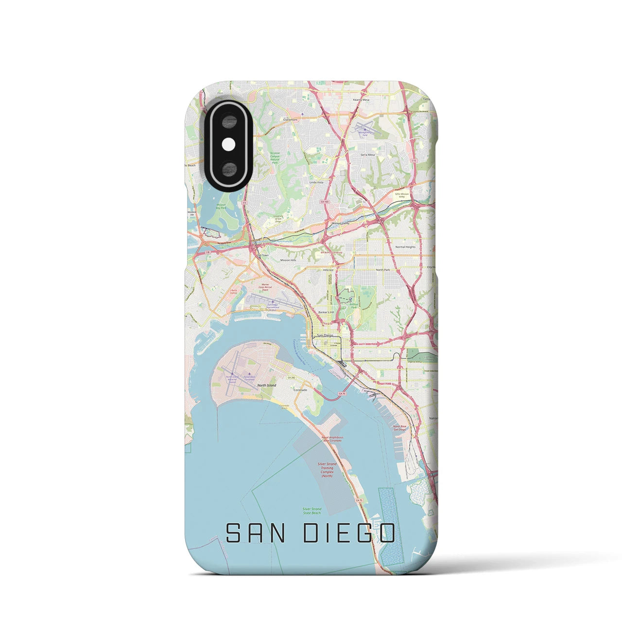 【サンディエゴ(アメリカ)】地図柄iPhoneケース(バックカバータイプ)