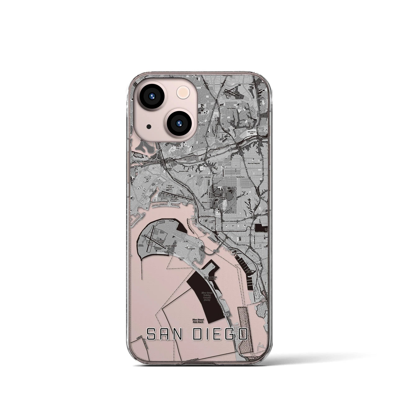 【サンディエゴ(アメリカ)】地図柄iPhoneケース(クリアタイプ)