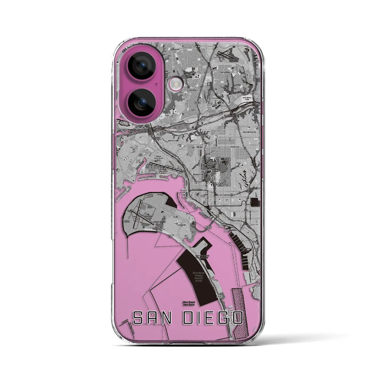 【サンディエゴ(アメリカ)】地図柄iPhoneケース(クリアタイプ)
