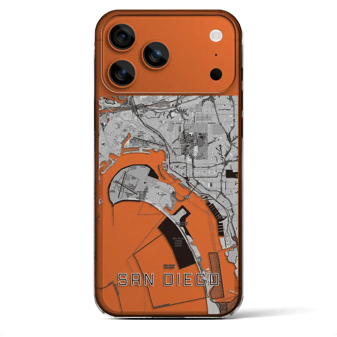 【サンディエゴ(アメリカ)】地図柄iPhoneケース(クリアタイプ)