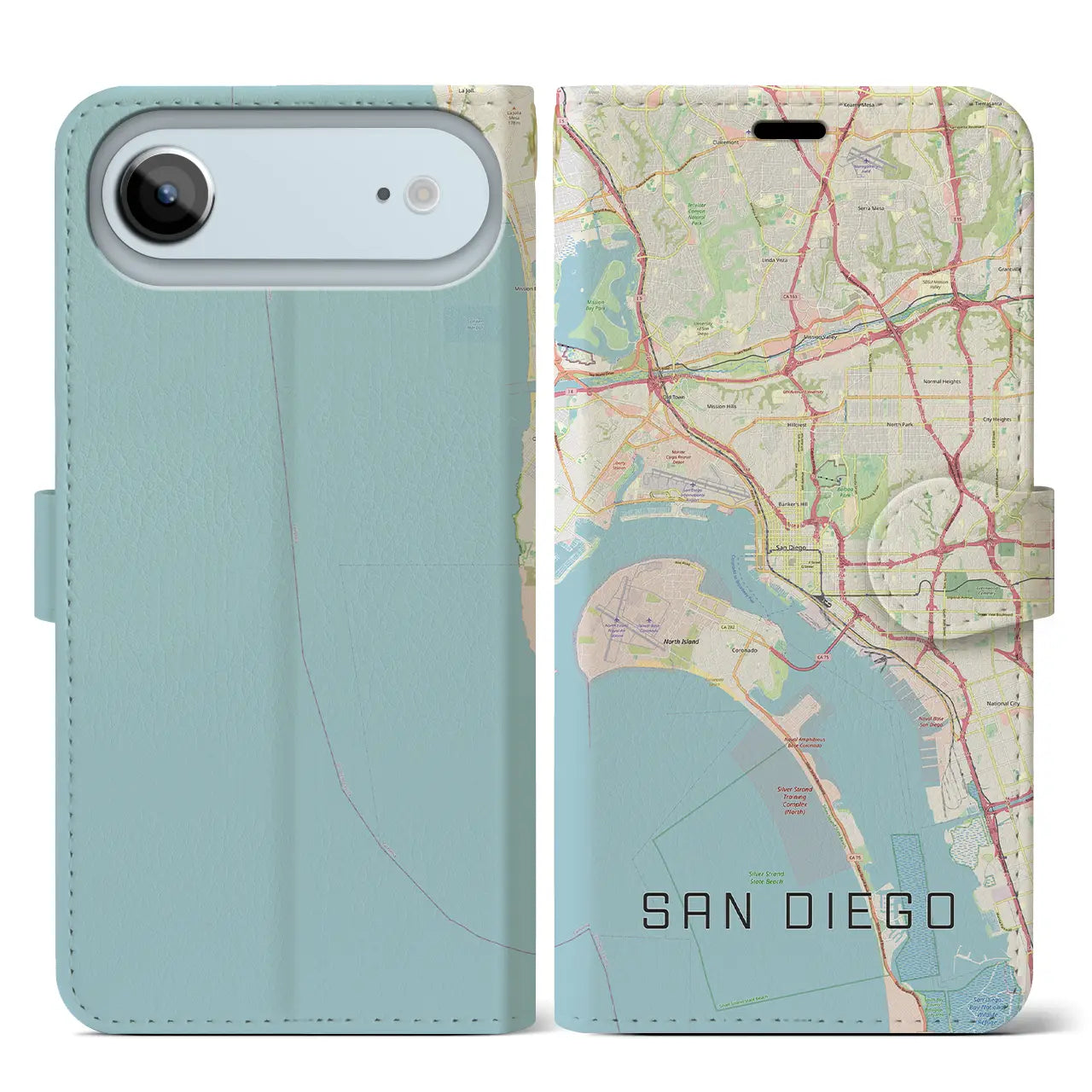 【サンディエゴ(アメリカ)】地図柄iPhoneケース(手帳タイプ)