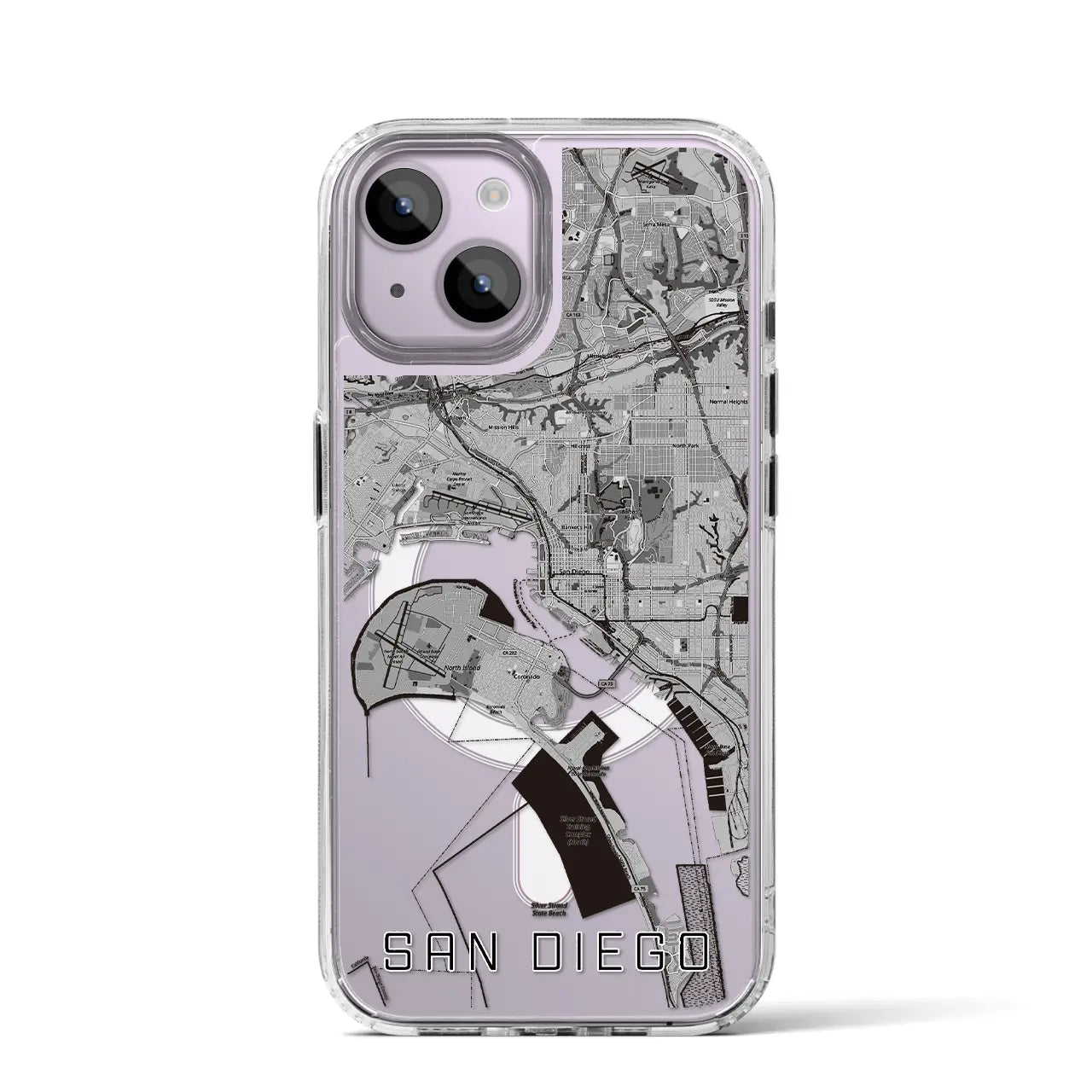 【サンディエゴ(アメリカ)】地図柄iPhoneケース(MagSafeタイプ)