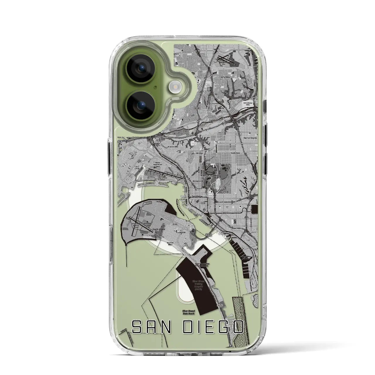 【サンディエゴ(アメリカ)】地図柄iPhoneケース(MagSafeタイプ)