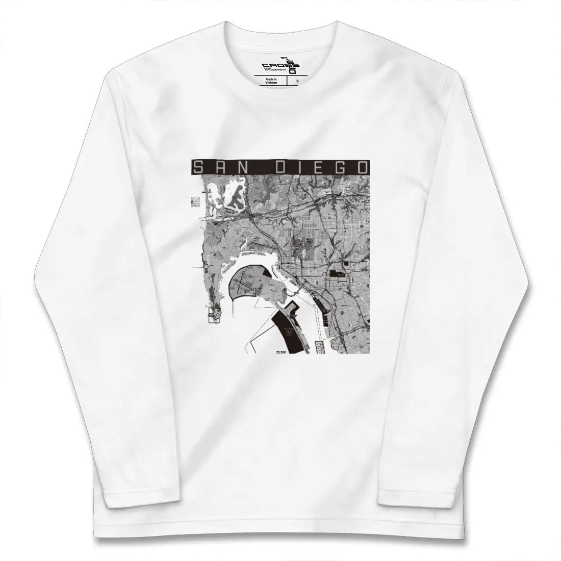 【サンディエゴ(アメリカ)】地図柄ロングスリーブTシャツ