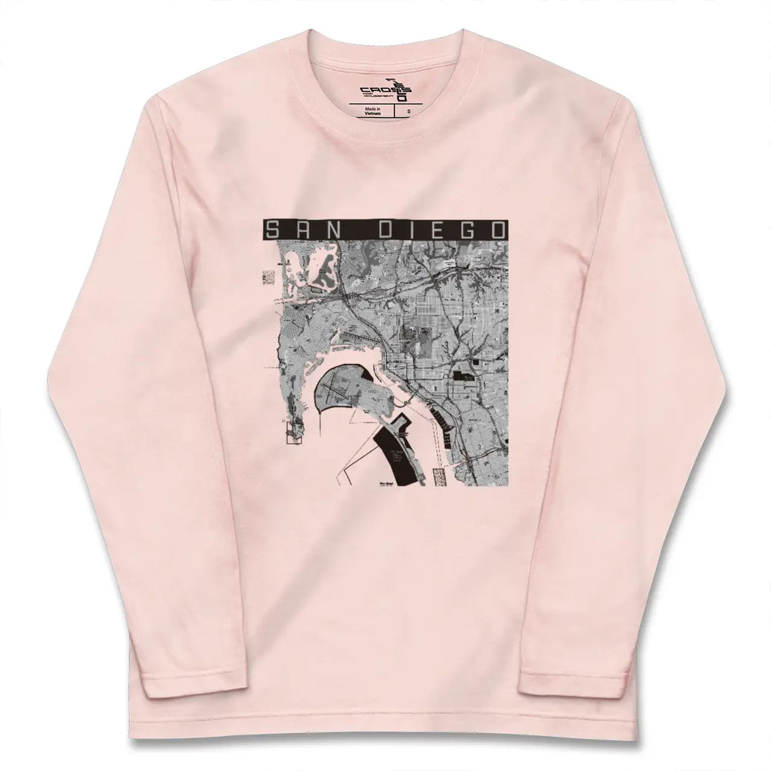 【サンディエゴ(アメリカ)】地図柄ロングスリーブTシャツ