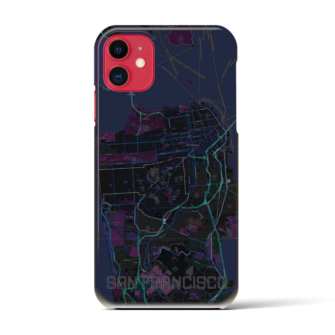 【サンフランシスコ(アメリカ)】地図柄iPhoneケース(バックカバータイプ)