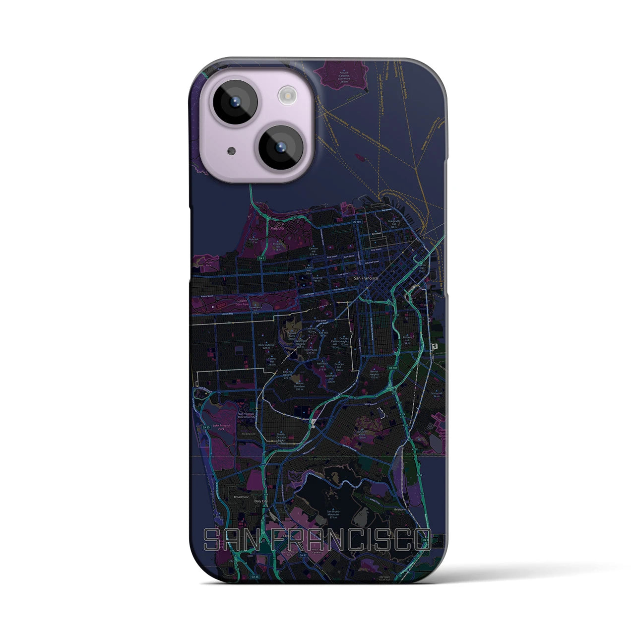 【サンフランシスコ(アメリカ)】地図柄iPhoneケース(バックカバータイプ)
