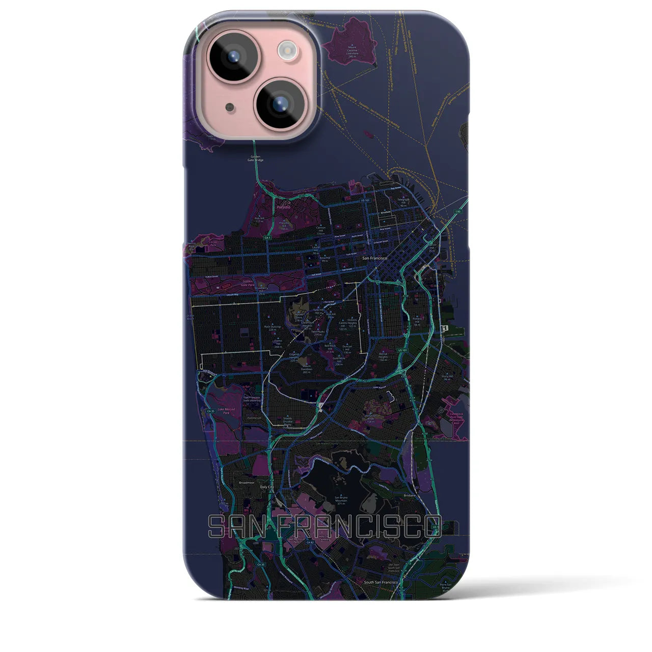 【サンフランシスコ(アメリカ)】地図柄iPhoneケース(バックカバータイプ)