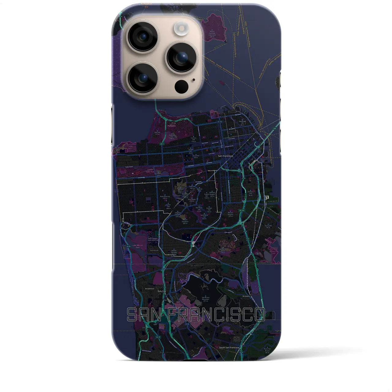 【サンフランシスコ(アメリカ)】地図柄iPhoneケース(バックカバータイプ)