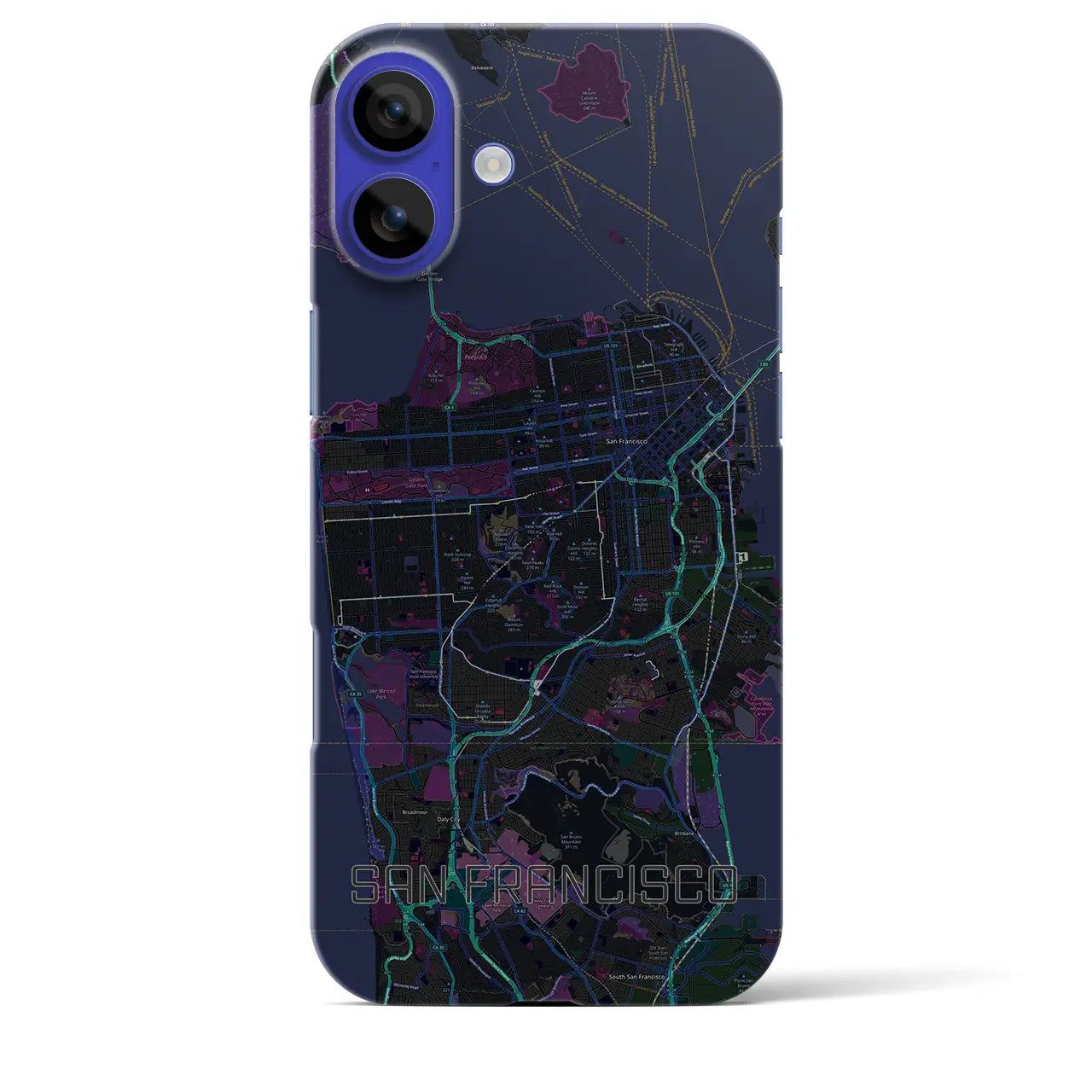 【サンフランシスコ(アメリカ)】地図柄iPhoneケース(バックカバータイプ)