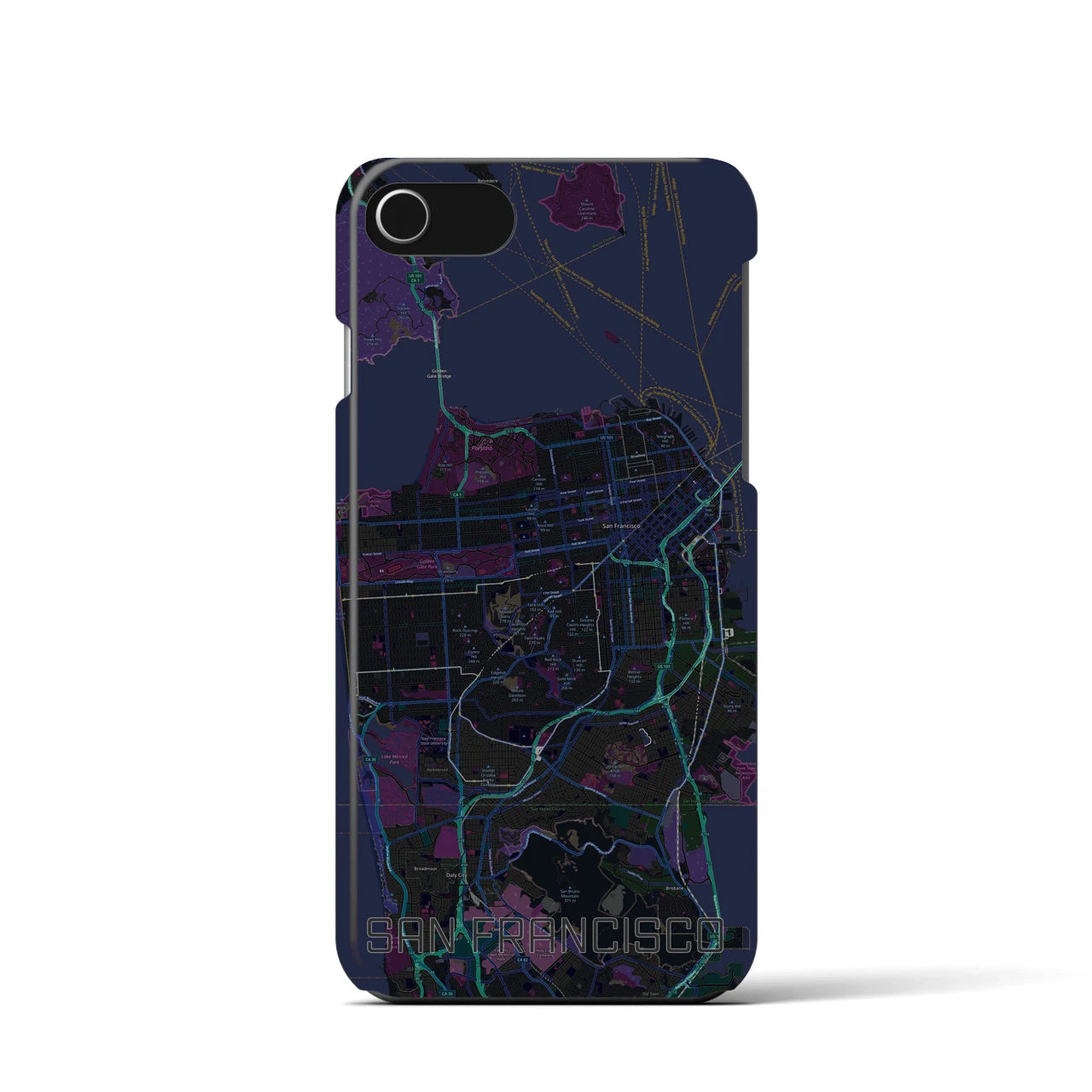 【サンフランシスコ(アメリカ)】地図柄iPhoneケース(バックカバータイプ)