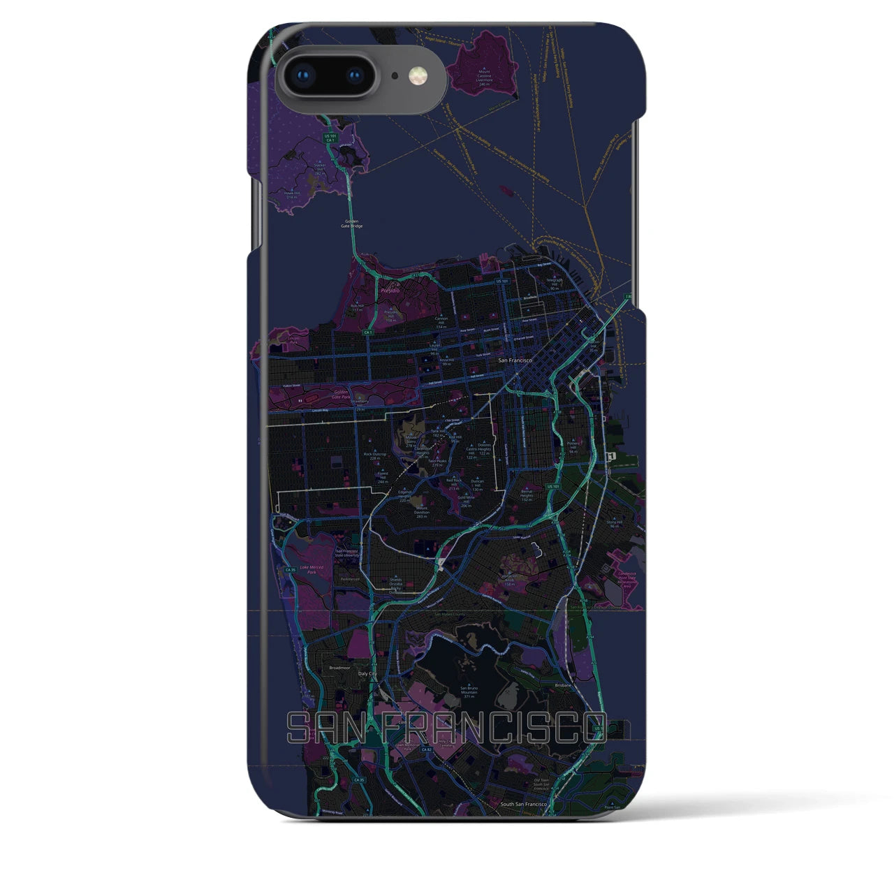 【サンフランシスコ(アメリカ)】地図柄iPhoneケース(バックカバータイプ)