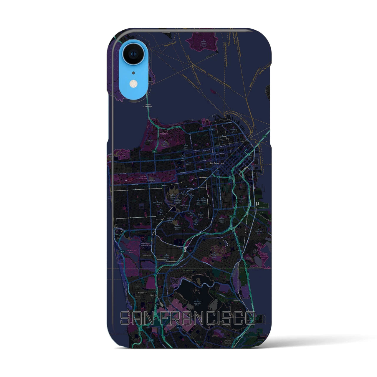 【サンフランシスコ(アメリカ)】地図柄iPhoneケース(バックカバータイプ)
