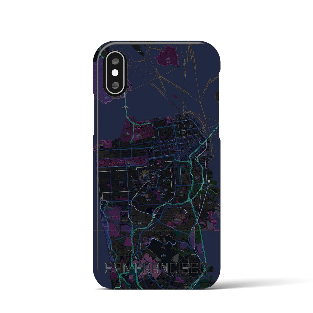 【サンフランシスコ(アメリカ)】地図柄iPhoneケース(バックカバータイプ)