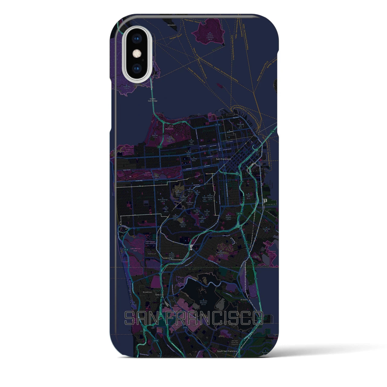 【サンフランシスコ(アメリカ)】地図柄iPhoneケース(バックカバータイプ)