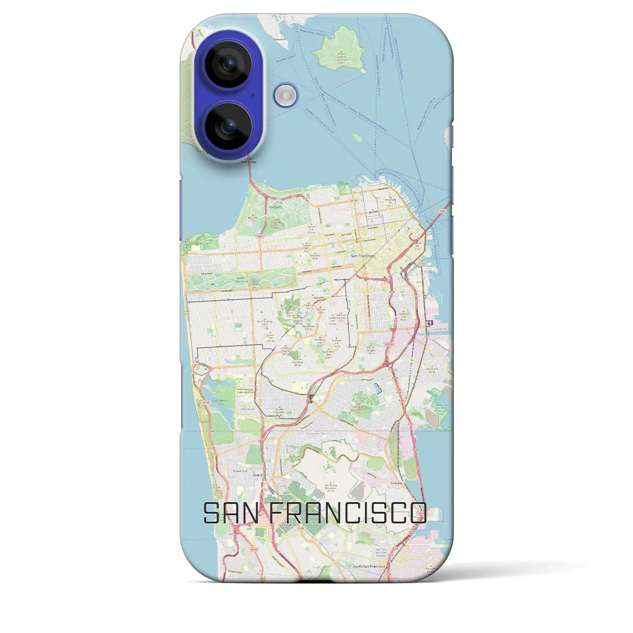 【サンフランシスコ(アメリカ)】地図柄iPhoneケース(バックカバータイプ)ナチュラル・iPhone 16 Pro Max 用