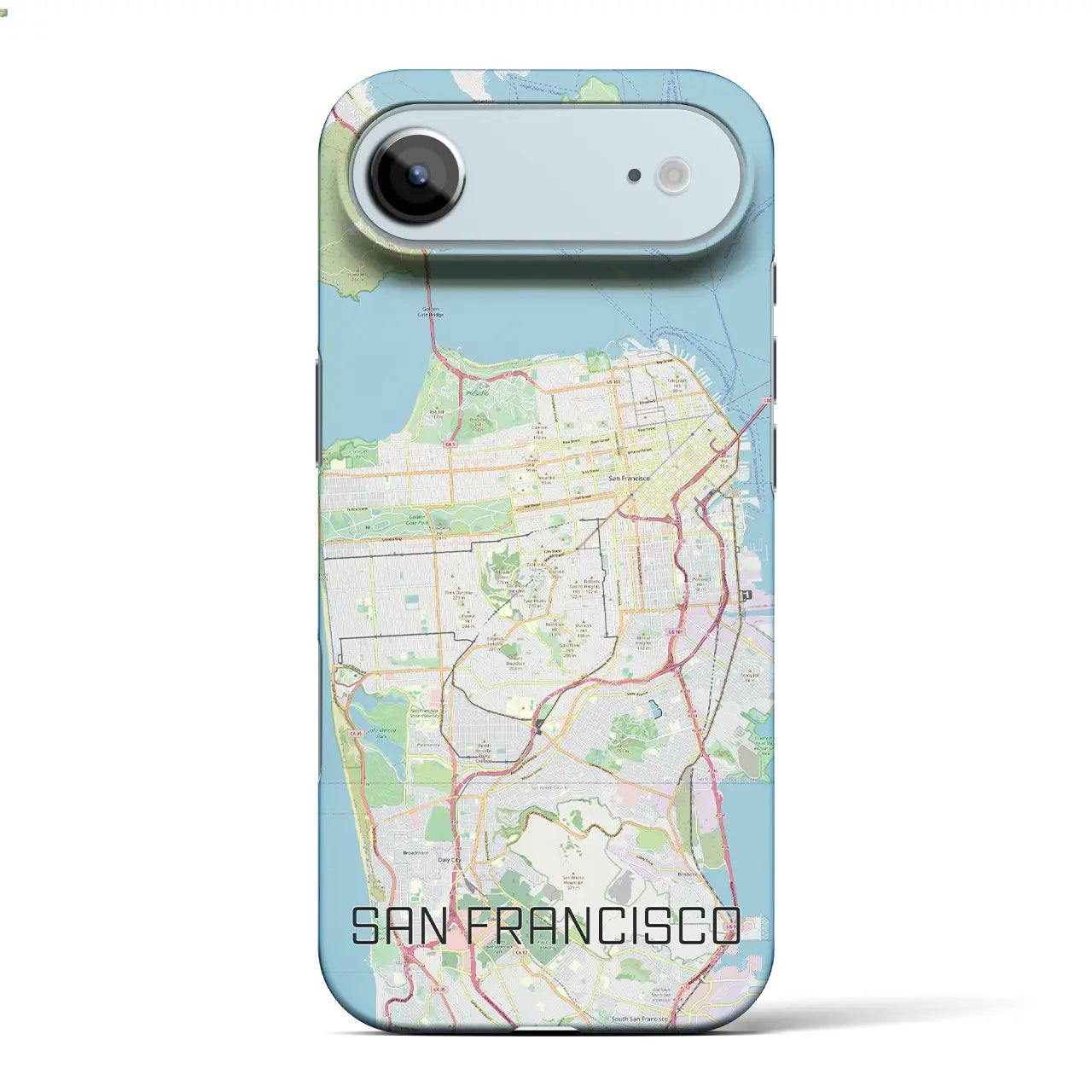 【サンフランシスコ(アメリカ)】地図柄iPhoneケース(バックカバータイプ)ブラック・iPhone 17 Pro Max 用