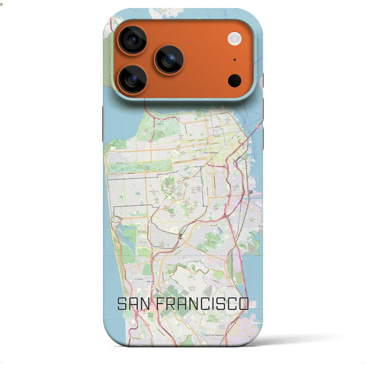 【サンフランシスコ(アメリカ)】地図柄iPhoneケース(バックカバータイプ)ナチュラル・iPhone 17 Pro Max 用