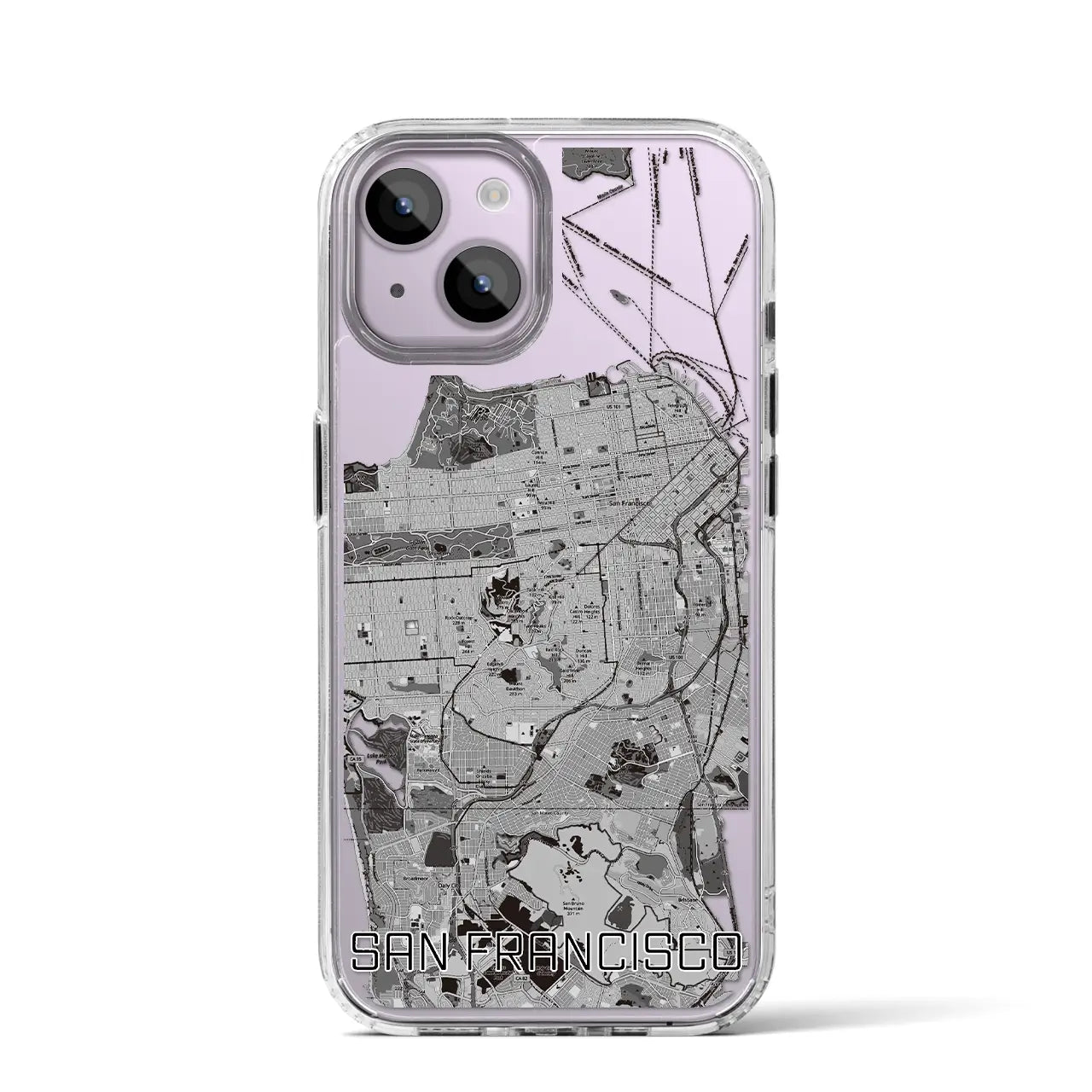 【サンフランシスコ(アメリカ)】地図柄iPhoneケース(MagSafeタイプ)