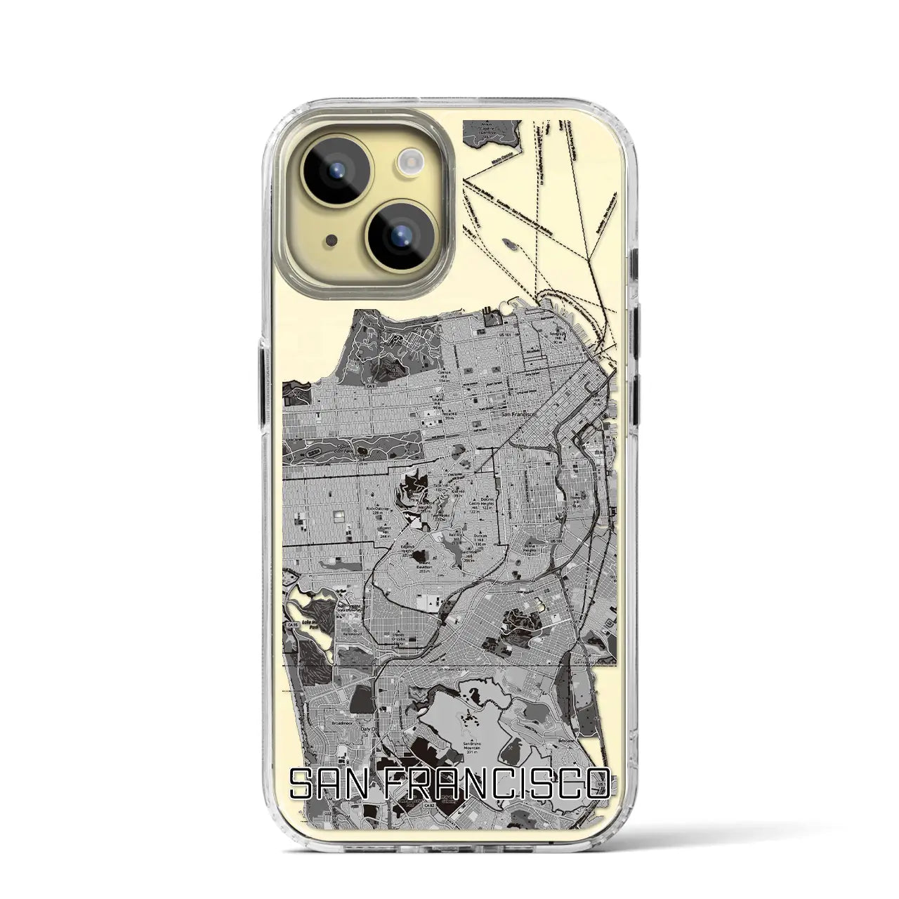 【サンフランシスコ(アメリカ)】地図柄iPhoneケース(MagSafeタイプ)